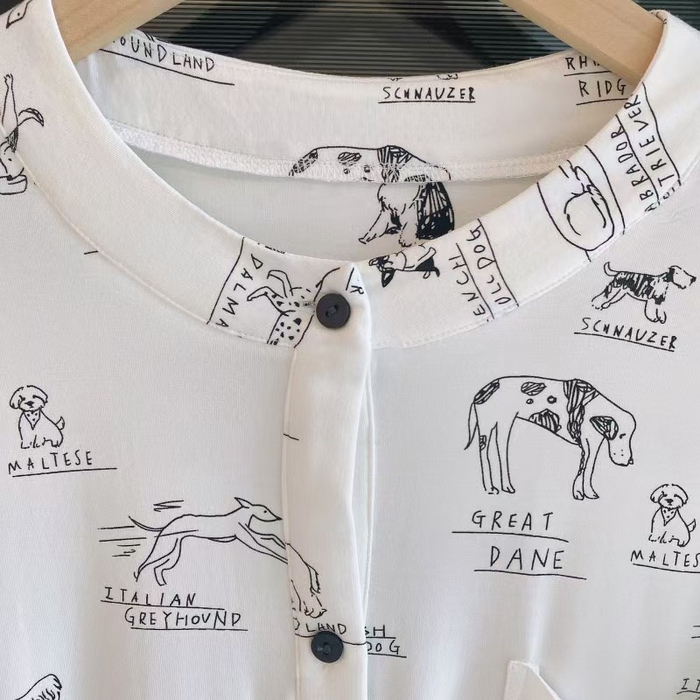 91家纺网 家纺一手货源 找家纺 （总）洛兰沙家居馆 日系睡裙女春秋莫代尔棉短袖长裙家居服休闲宽松舒适睡衣可外穿 