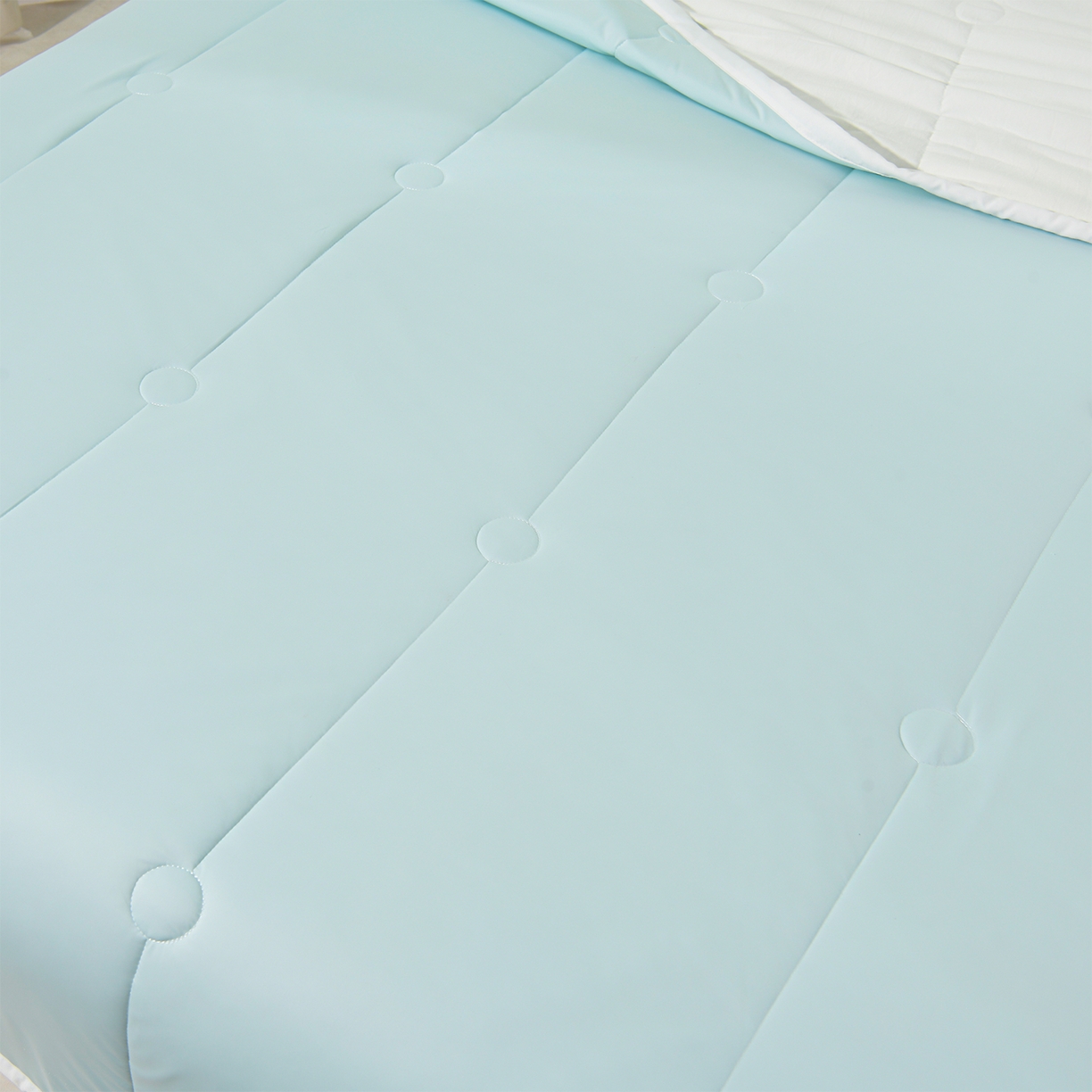 91家纺网 家纺一手货源 找家纺 羽涵家纺 2026新款双感凉感丝夏被夏凉被空调被 天青蓝