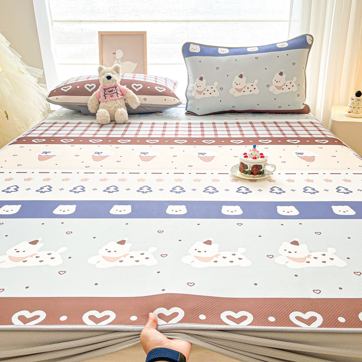 91家纺网 家纺一手货源 找家纺 川悦生活 2026新款凉豆豆斜纹冰丝凉席单品床笠单件床笠 床笠巧克力乐园