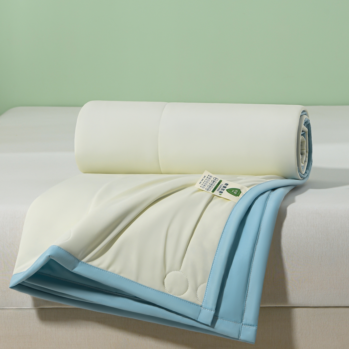 91家纺网 家纺一手货源 找家纺 羽涵家纺 2026新款双感凉感丝夏被夏凉被空调被 云川蓝