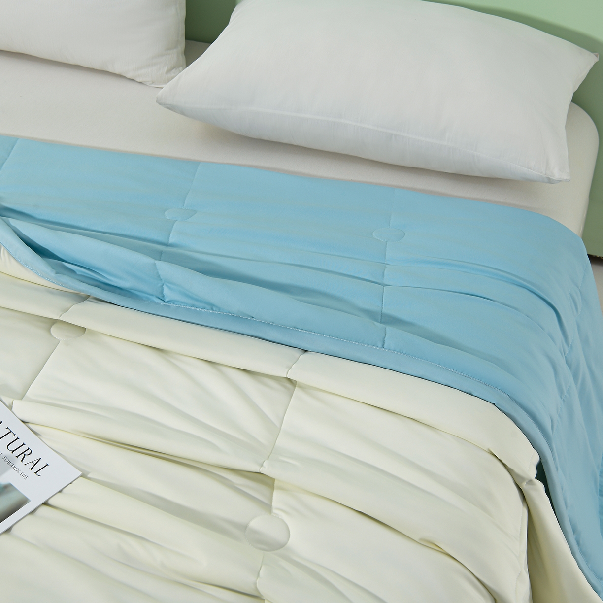 91家纺网 家纺一手货源 找家纺 羽涵家纺 2026新款双感凉感丝夏被夏凉被空调被 云川蓝