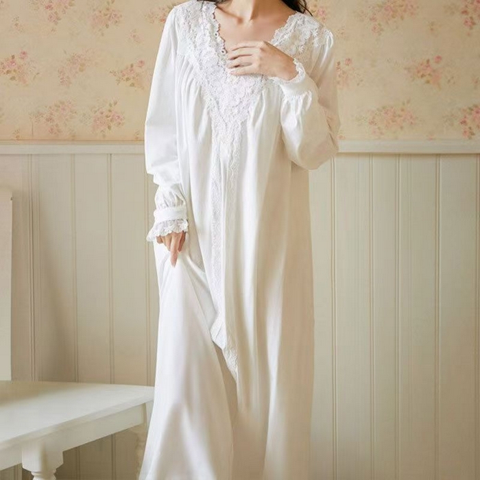 91家纺网 家纺一手货源 找家纺 （总）洛兰沙家居馆 新款睡裙夏季花边针织棉公主风家居服宽松女士棉全棉连衣裙可外穿