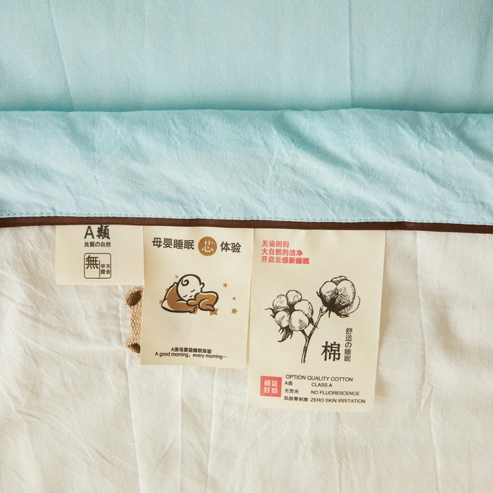 91家纺网 家纺一手货源 找家纺 仁凯家纺 2026新款A类100%棉花刺绣款手包边夏被夏凉被空调被 安妮熊-蓝