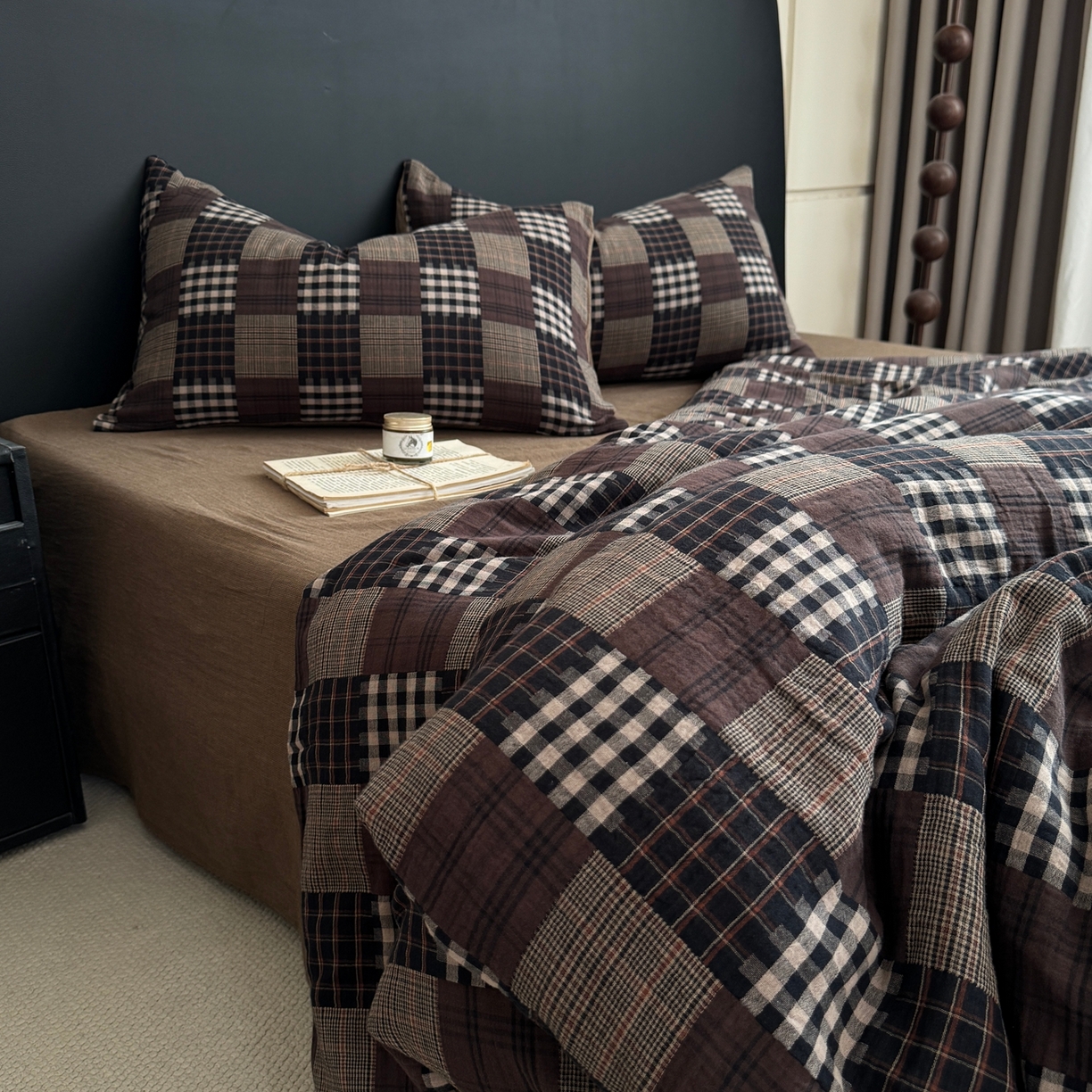 91家纺网 家纺一手货源 找家纺 （总）仰望棉麻双层纱供应链 2026新款维希格全棉纯棉色织提花双层纱四件套