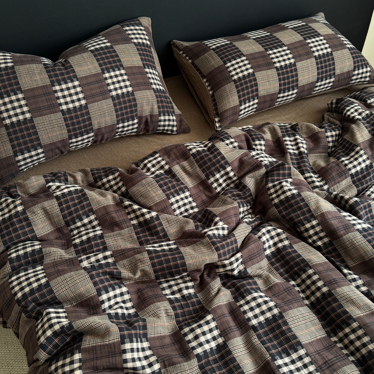 91家纺网 家纺一手货源 找家纺 （总）仰望棉麻双层纱供应链 2026新款维希格全棉纯棉色织提花双层纱四件套