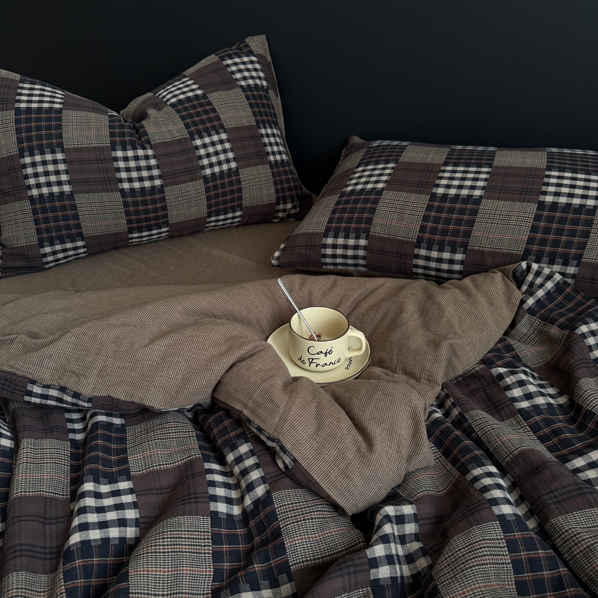 91家纺网 家纺一手货源 找家纺 （总）仰望棉麻双层纱供应链 2026新款维希格全棉纯棉色织提花双层纱四件套