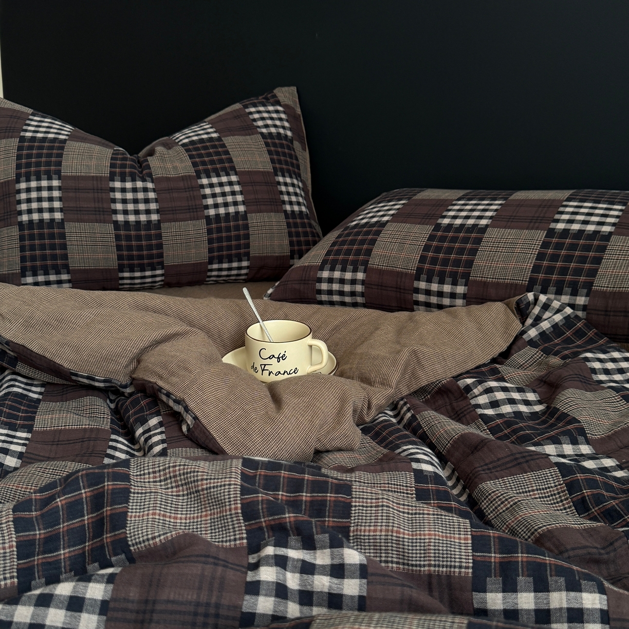 91家纺网 家纺一手货源 找家纺 （总）仰望棉麻双层纱供应链 2026新款维希格全棉纯棉色织提花双层纱四件套