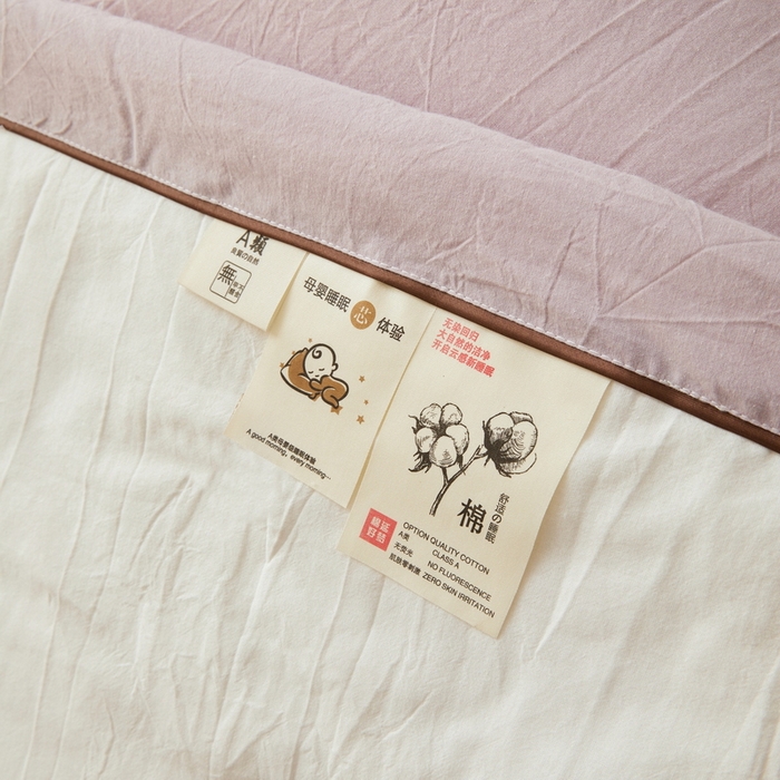 91家纺网 家纺一手货源 找家纺 仁凯家纺 2026新款A类100%棉花刺绣款手包边夏被夏凉被空调被 安妮熊-紫