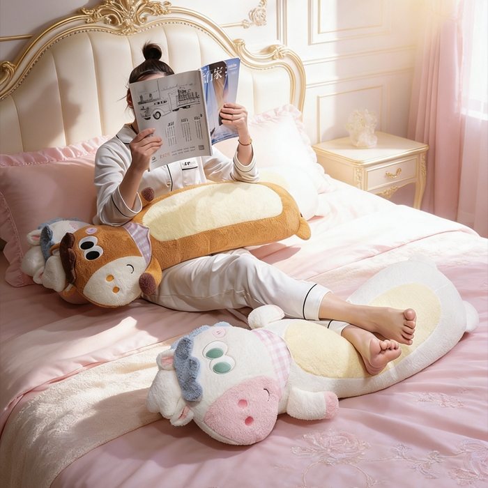 91家纺网 家纺一手货源 找家纺 仟亿莱 2026春夏新款马小厨趣味长条抱枕 组合图仅供展示不可下单