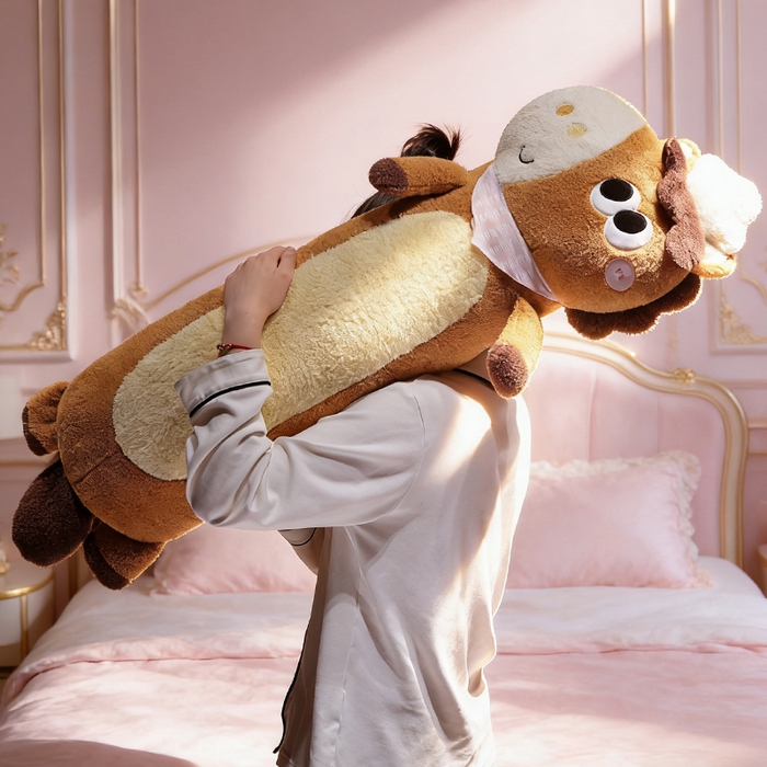 91家纺网 家纺一手货源 找家纺 仟亿莱 2026春夏新款马小厨趣味长条抱枕 组合图仅供展示不可下单