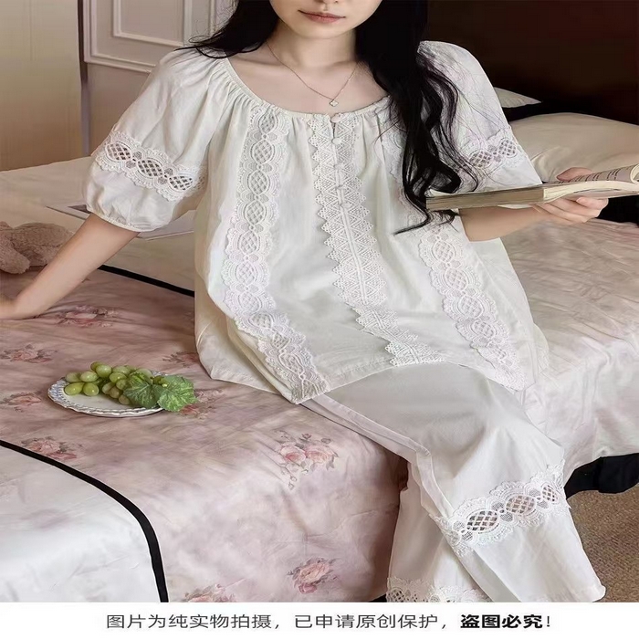 91家纺网 家纺一手货源 找家纺 （总）洛兰沙家居馆 睡衣女款爆款2026新款夏季出门款短袖纯棉外出洋气女士套装家居服