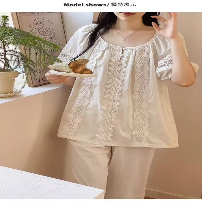 91家纺网 家纺一手货源 找家纺 （总）洛兰沙家居馆 睡衣女款爆款2026新款夏季出门款短袖纯棉外出洋气女士套装家居服