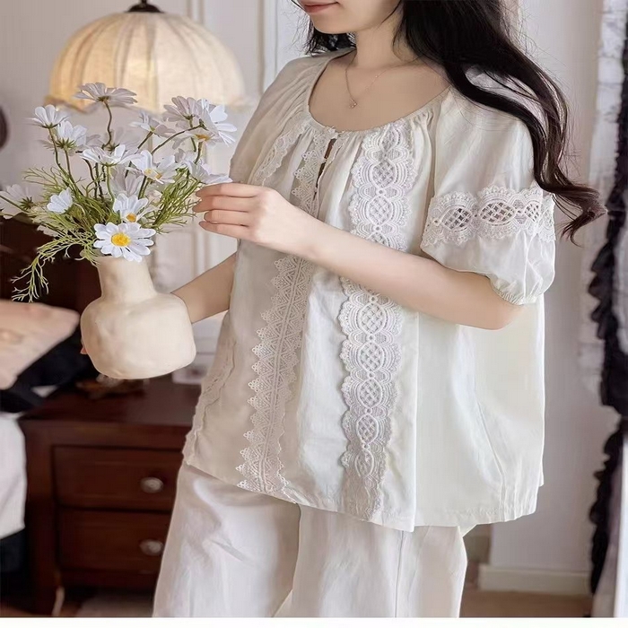 91家纺网 家纺一手货源 找家纺 （总）洛兰沙家居馆 睡衣女款爆款2026新款夏季出门款短袖纯棉外出洋气女士套装家居服