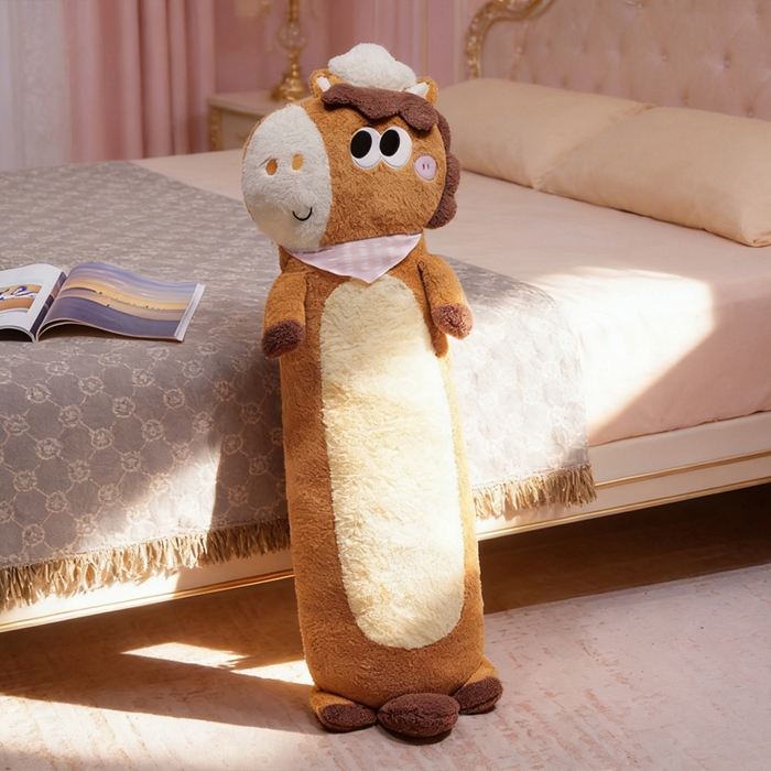 仟亿莱 2026春夏新款马小厨趣味长条抱枕 长条面包趣味小马