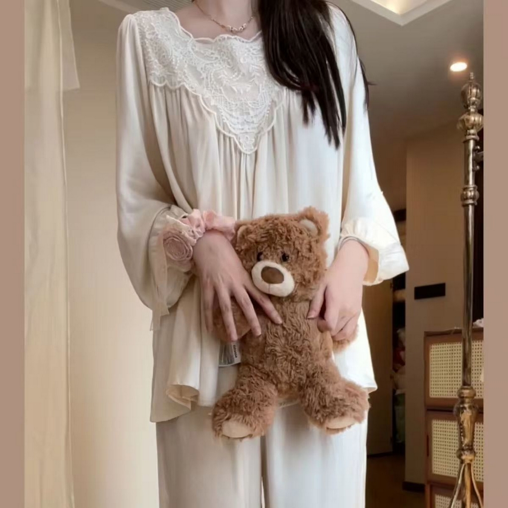 91家纺网 家纺一手货源 找家纺 （总）洛兰沙家居馆 睡衣女款爆款2026新款春秋长袖夏季春夏薄款女士莫代尔家居服套装