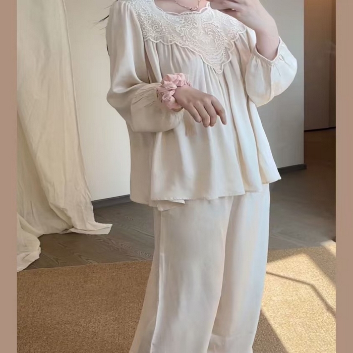 91家纺网 家纺一手货源 找家纺 （总）洛兰沙家居馆 睡衣女款爆款2026新款春秋长袖夏季春夏薄款女士莫代尔家居服套装