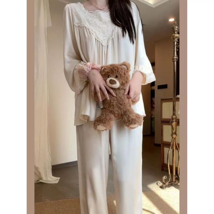 91家纺网 家纺一手货源 找家纺 （总）洛兰沙家居馆 睡衣女款爆款2026新款春秋长袖夏季春夏薄款女士莫代尔家居服套装