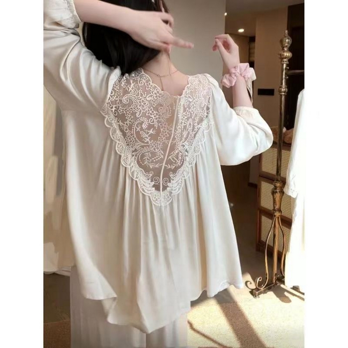 91家纺网 家纺一手货源 找家纺 （总）洛兰沙家居馆 睡衣女款爆款2026新款春秋长袖夏季春夏薄款女士莫代尔家居服套装