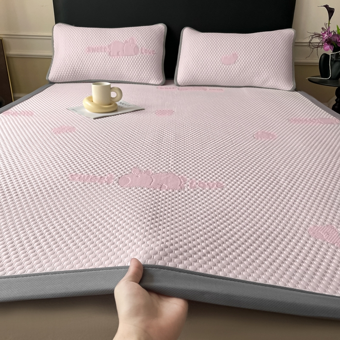 91家纺网 家纺一手货源 找家纺 席佬大 2026春夏新款凉豆豆凉席席子-卡皮巴拉 卡皮巴拉-粉