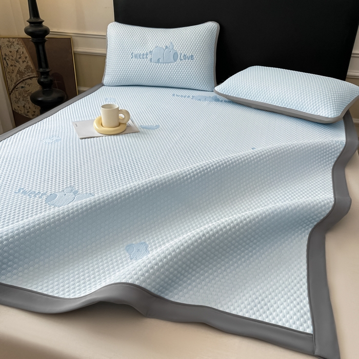 91家纺网 家纺一手货源 找家纺 席佬大 2026春夏新款凉豆豆凉席席子-卡皮巴拉 卡皮巴拉-蓝