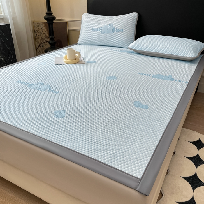 91家纺网 家纺一手货源 找家纺 席佬大 2026春夏新款凉豆豆凉席席子-卡皮巴拉 卡皮巴拉-蓝