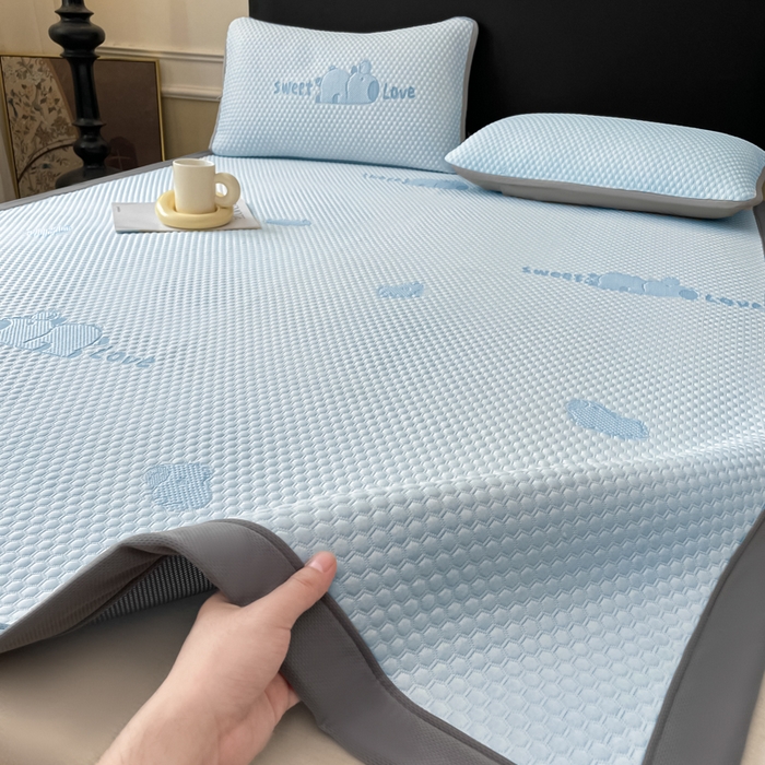 91家纺网 家纺一手货源 找家纺 席佬大 2026春夏新款凉豆豆凉席席子-卡皮巴拉 卡皮巴拉-蓝