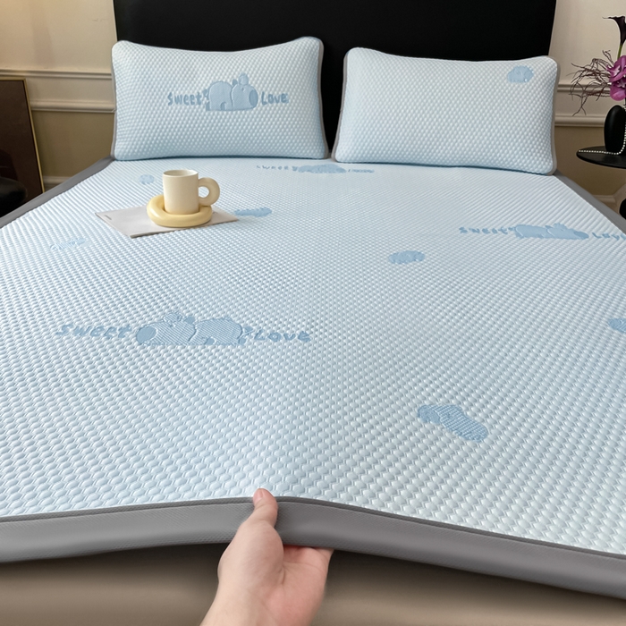 91家纺网 家纺一手货源 找家纺 席佬大 2026春夏新款凉豆豆凉席席子-卡皮巴拉 卡皮巴拉-蓝