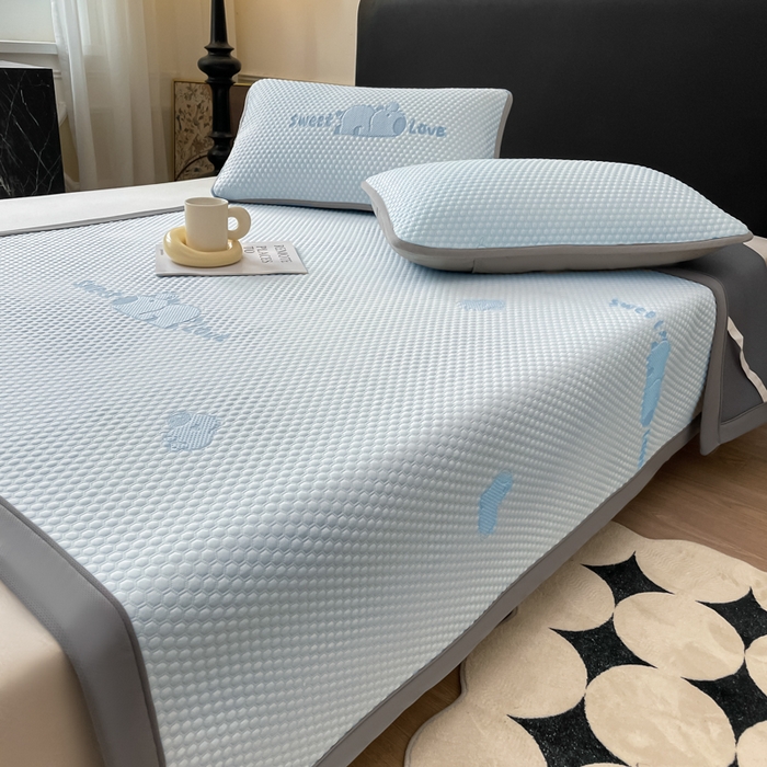 91家纺网 家纺一手货源 找家纺 席佬大 2026春夏新款凉豆豆凉席席子-卡皮巴拉 卡皮巴拉-蓝