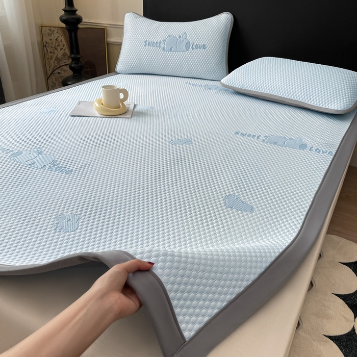 91家纺网 家纺一手货源 找家纺 席佬大 2026春夏新款凉豆豆凉席席子-卡皮巴拉 卡皮巴拉-蓝