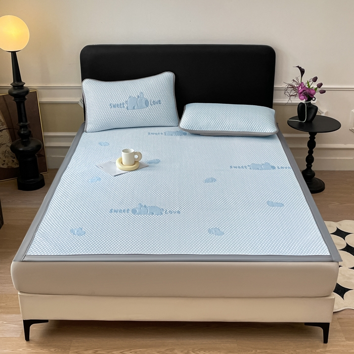 91家纺网 家纺一手货源 找家纺 席佬大 2026春夏新款凉豆豆凉席席子-卡皮巴拉 卡皮巴拉-蓝