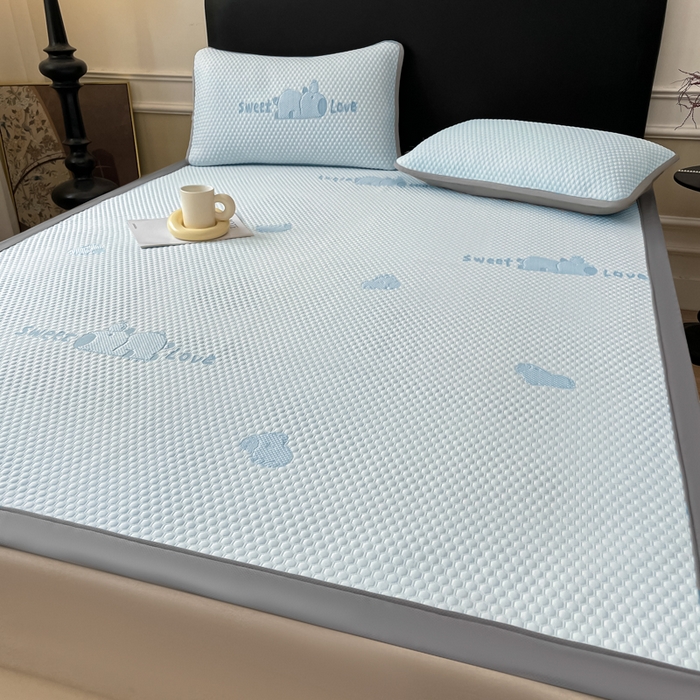 91家纺网 家纺一手货源 找家纺 席佬大 2026春夏新款凉豆豆凉席席子-卡皮巴拉 卡皮巴拉-蓝