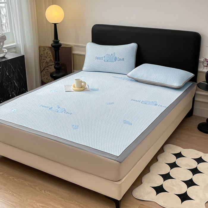 91家纺网 家纺一手货源 找家纺 席佬大 2026春夏新款凉豆豆凉席席子-卡皮巴拉 卡皮巴拉-蓝