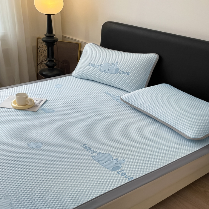 91家纺网 家纺一手货源 找家纺 席佬大 2026春夏新款凉豆豆凉席席子-卡皮巴拉 卡皮巴拉-蓝