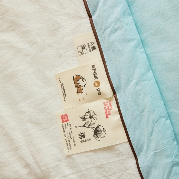 91家纺网 家纺一手货源 找家纺 仁凯家纺 2026新款A类100%棉花刺绣款手包边夏被夏凉被空调被 熊猫-蓝