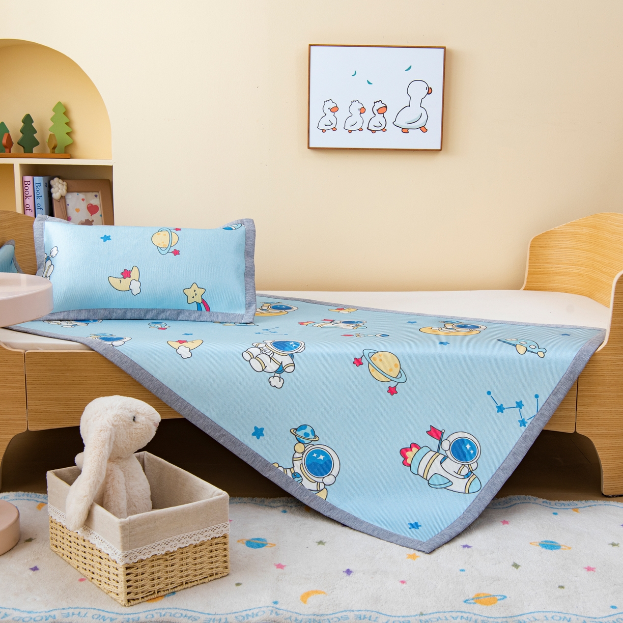 91家纺网 家纺一手货源 找家纺 （总）吉咪兔家纺 2026新款席子幼儿园婴童儿童冰丝凉席冰丝席卡通藤席