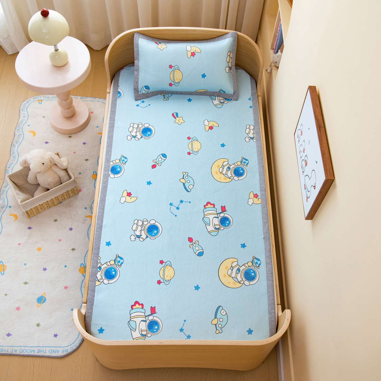 91家纺网 家纺一手货源 找家纺 （总）吉咪兔家纺 2026新款席子幼儿园婴童儿童冰丝凉席冰丝席卡通藤席