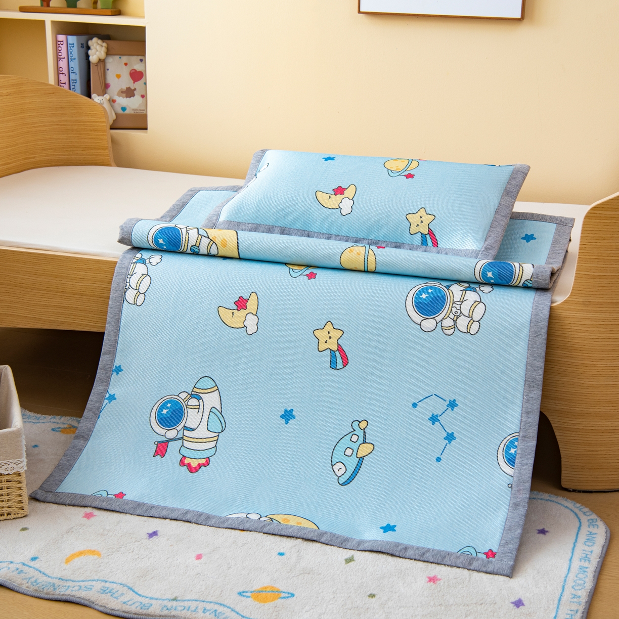 91家纺网 家纺一手货源 找家纺 （总）吉咪兔家纺 2026新款席子幼儿园婴童儿童冰丝凉席冰丝席卡通藤席