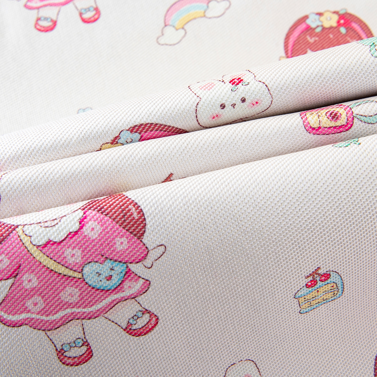 91家纺网 家纺一手货源 找家纺 吉咪兔家纺 2026新款席子幼儿园婴童儿童冰丝凉席冰丝席卡通藤席 小女孩