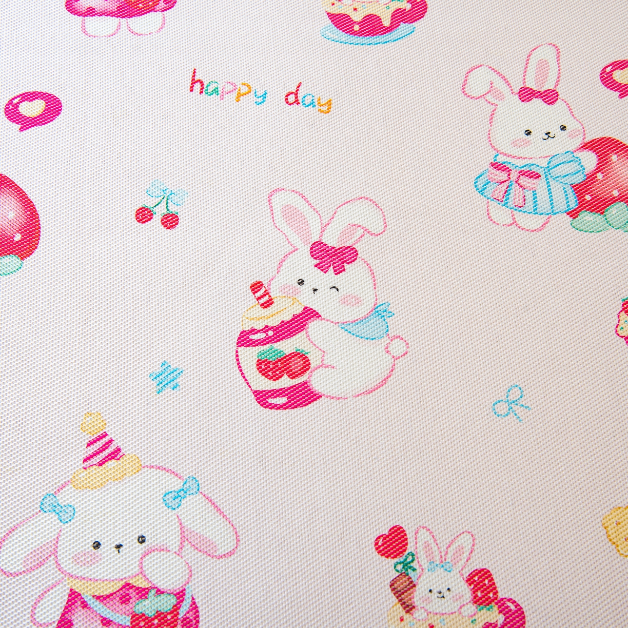 91家纺网 家纺一手货源 找家纺 吉咪兔家纺 2026新款席子幼儿园婴童儿童冰丝凉席冰丝席卡通藤席 小兔子