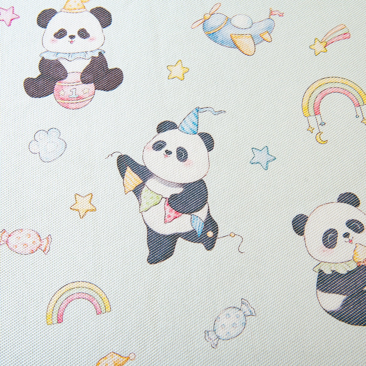 91家纺网 家纺一手货源 找家纺 吉咪兔家纺 2026新款席子幼儿园婴童儿童冰丝凉席冰丝席卡通藤席 开心熊猫