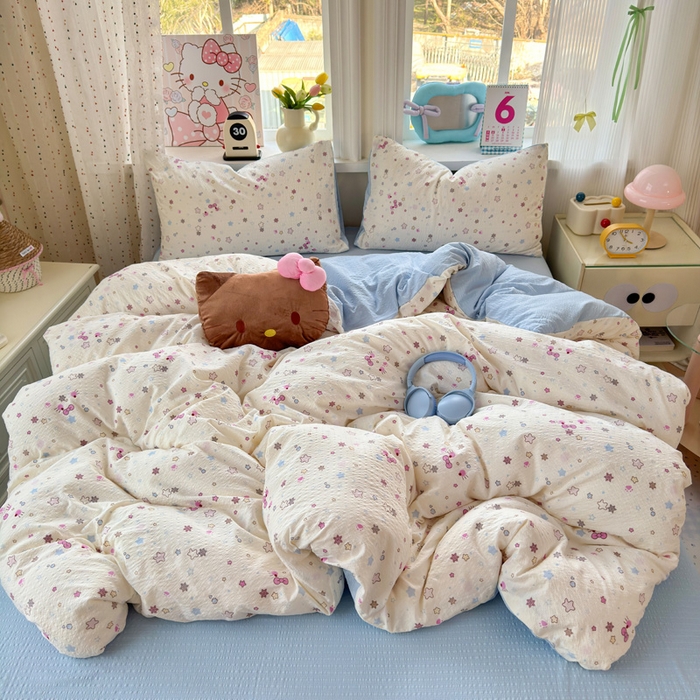 91家纺网 家纺一手货源 找家纺 （总）星禾优选 2026新款A类泡芙纱印花四件套