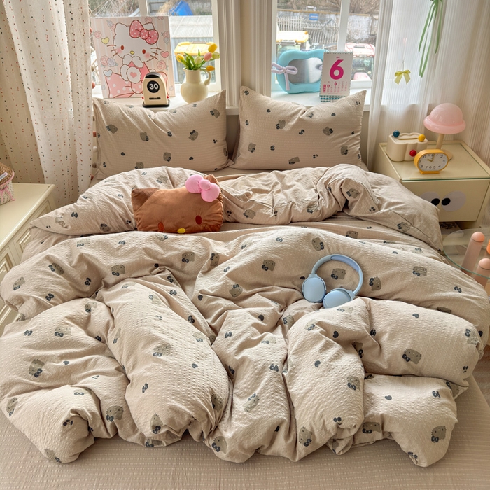 91家纺网 家纺一手货源 找家纺 （总）星禾优选 2026新款A类泡芙纱印花四件套