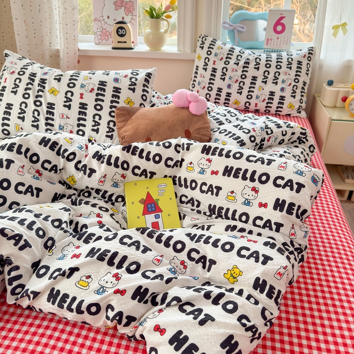 91家纺网 家纺一手货源 找家纺 （总）星禾优选 2026新款A类泡芙纱印花四件套