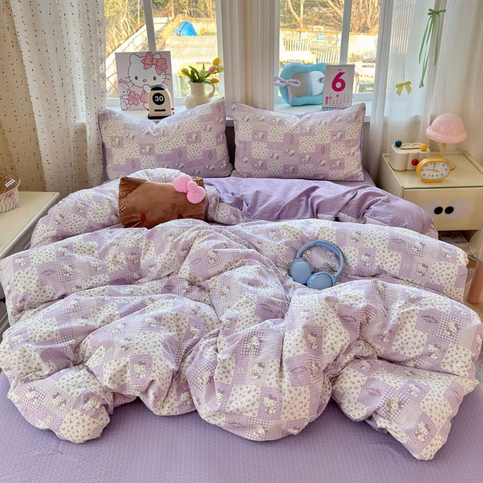 91家纺网 家纺一手货源 找家纺 （总）星禾优选 2026新款A类泡芙纱印花四件套