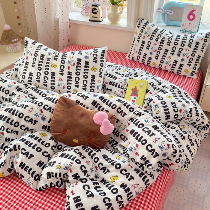 91家纺网 家纺一手货源 找家纺 （总）星禾优选 2026新款A类泡芙纱印花四件套