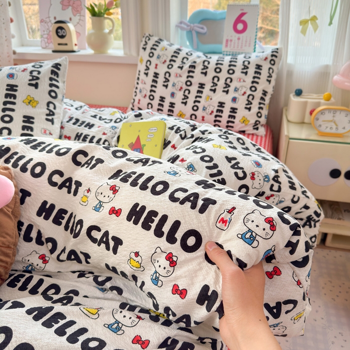 91家纺网 家纺一手货源 找家纺 （总）星禾优选 2026新款A类泡芙纱印花四件套