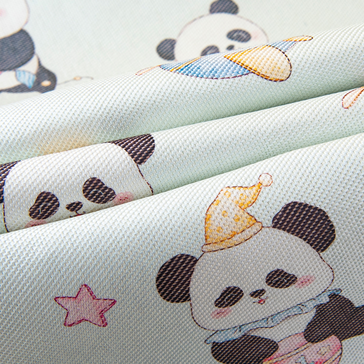 91家纺网 家纺一手货源 找家纺 吉咪兔家纺 2026新款席子幼儿园婴童儿童冰丝凉席冰丝席卡通藤席 开心熊猫