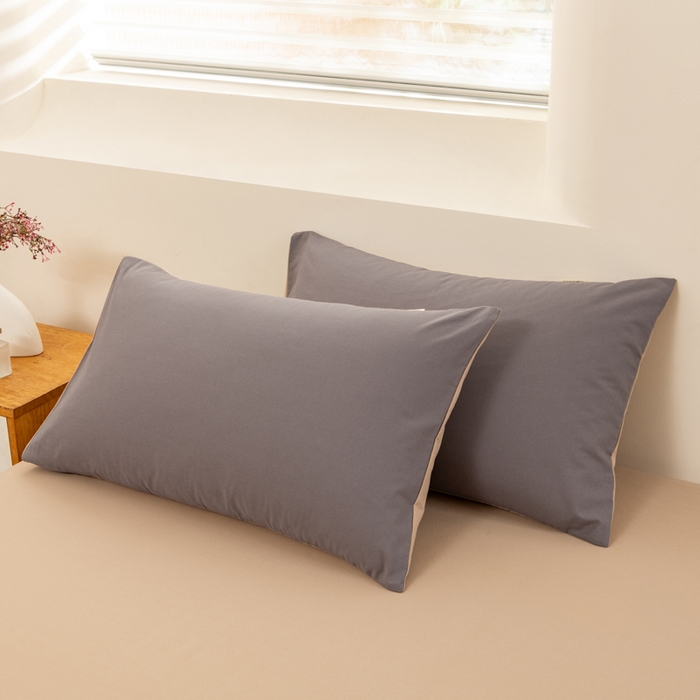 91家纺网 家纺一手货源 找家纺 居美良品 2026新款100%全棉色织水洗棉被套A类纯棉被罩单品被套被套单件 深灰-咖