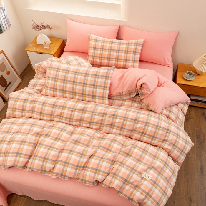 91家纺网 家纺一手货源 找家纺 居美良品 2026新款100%全棉色织水洗棉被套A类纯棉被罩单品被套被套单件 静雅-玉