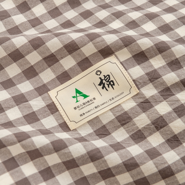 91家纺网 家纺一手货源 找家纺 居美良品 2026新款100%全棉色织水洗棉被套A类纯棉被罩单品被套被套单件 灰小格